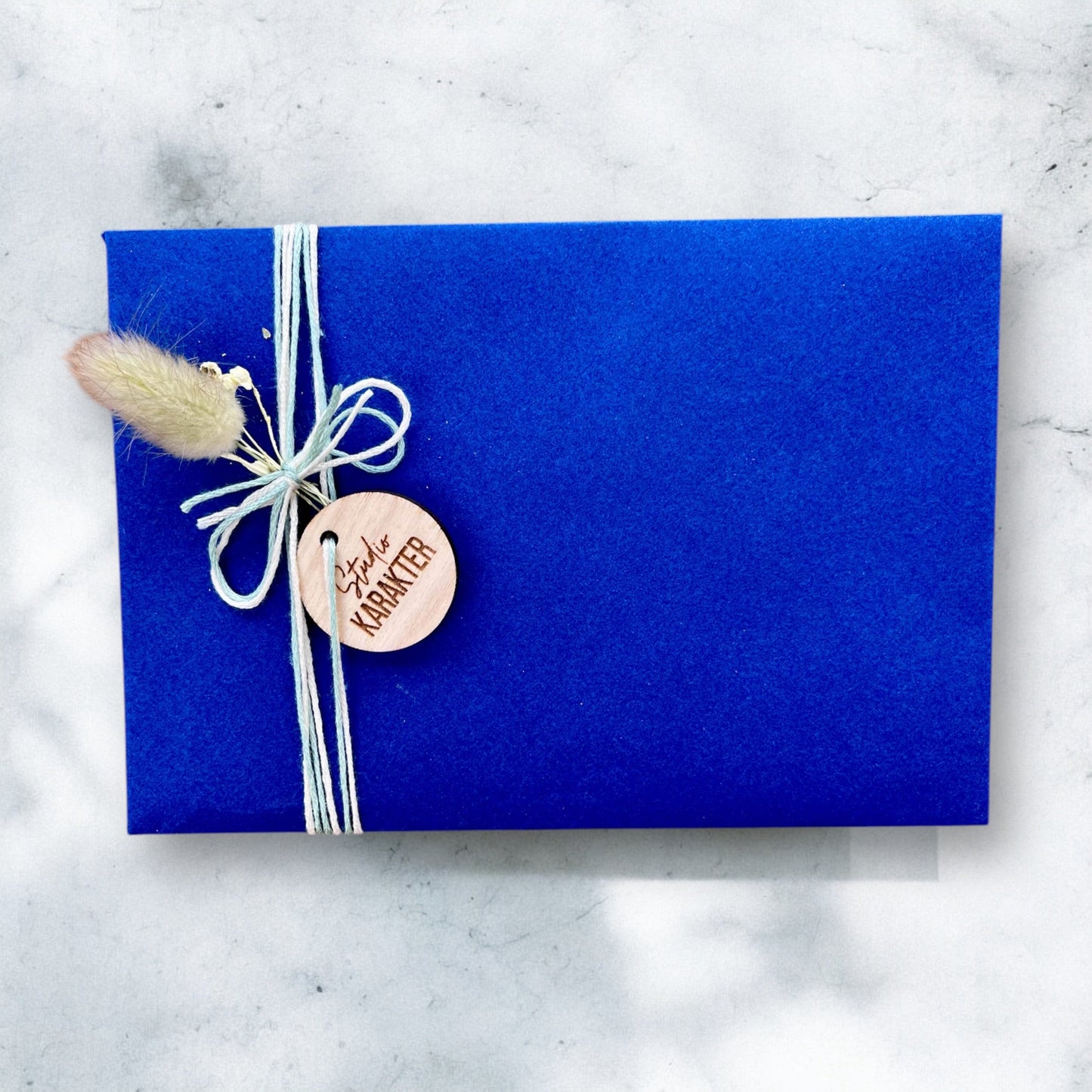 Houten label met logo