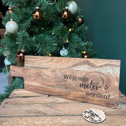 Gegraveerde snijplank Meter Vragen