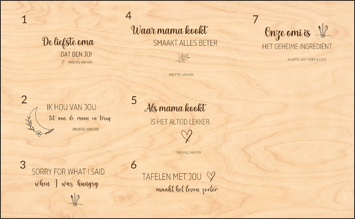 Gegraveerde snijplank